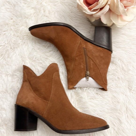 NEW Seychelles Pretty Little Bird brown suede heel ankle bootie women size 8 - Picture 5 of 7